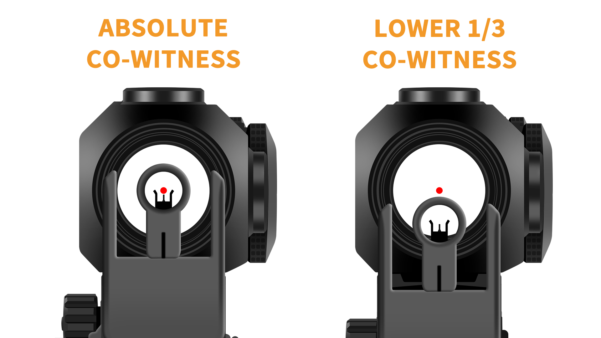 AR15 Absolute Co-Witness VS Lower 1:3 Co-Witness