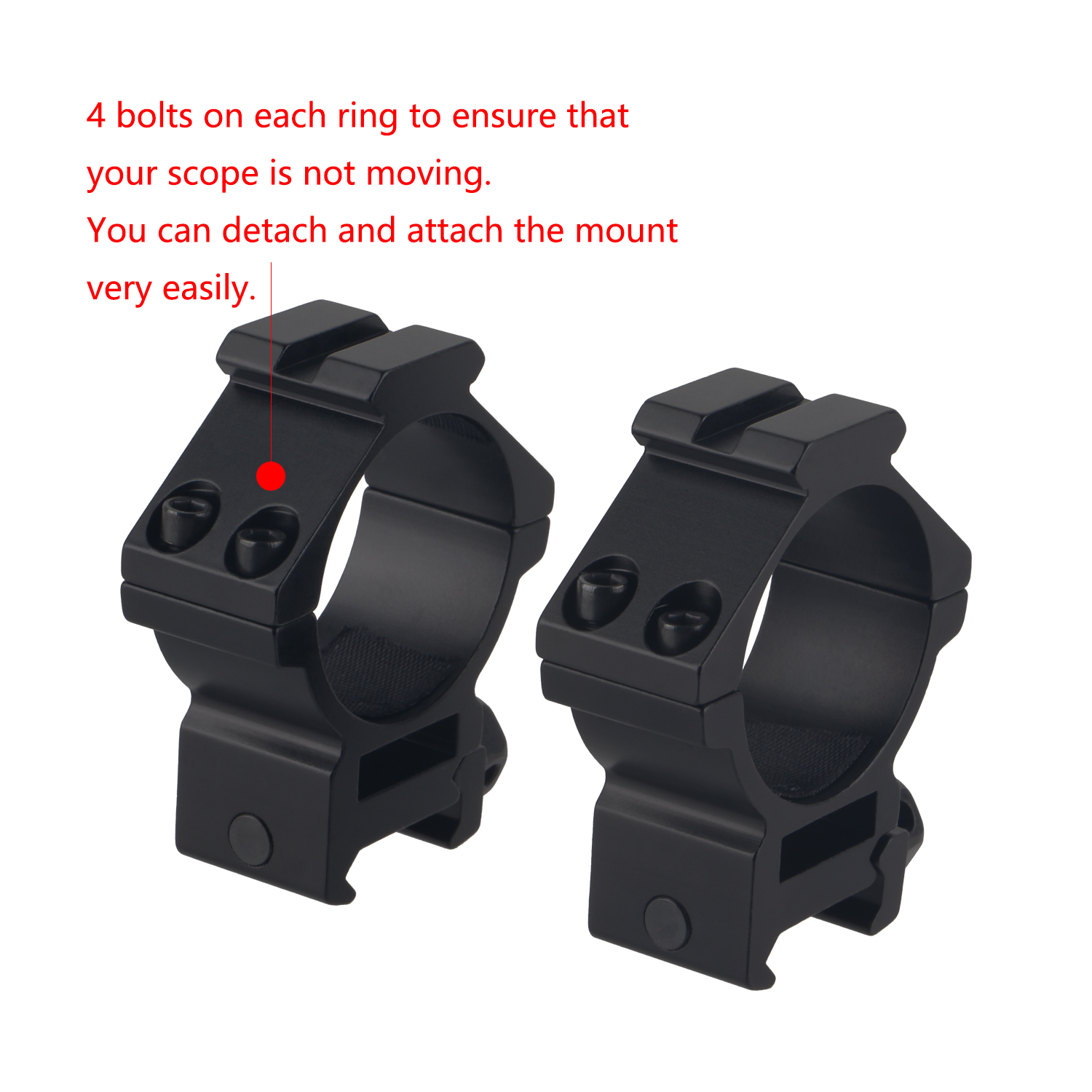 Anneaux De Lunette FOCUHUNTER – Profil Moyen, 30 Mm, Rail 11 Mm, Alu Durable, Protection Anti-rayures